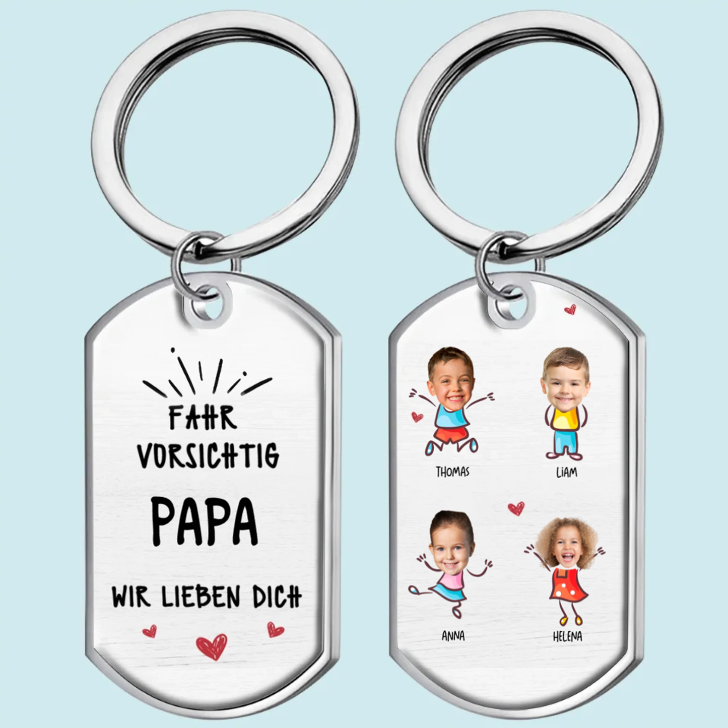 Fahr Vorsichtig...Acryl-Schlüsselanhänger mit Fotos Geschenk für Papa und Mama