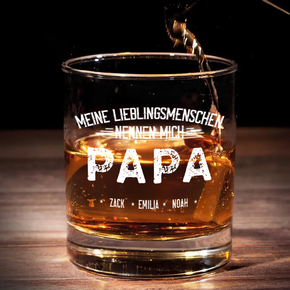 Meine Lieblingsmenschen nennen mich...- Whisky-Glas mit Namen personalisiert
