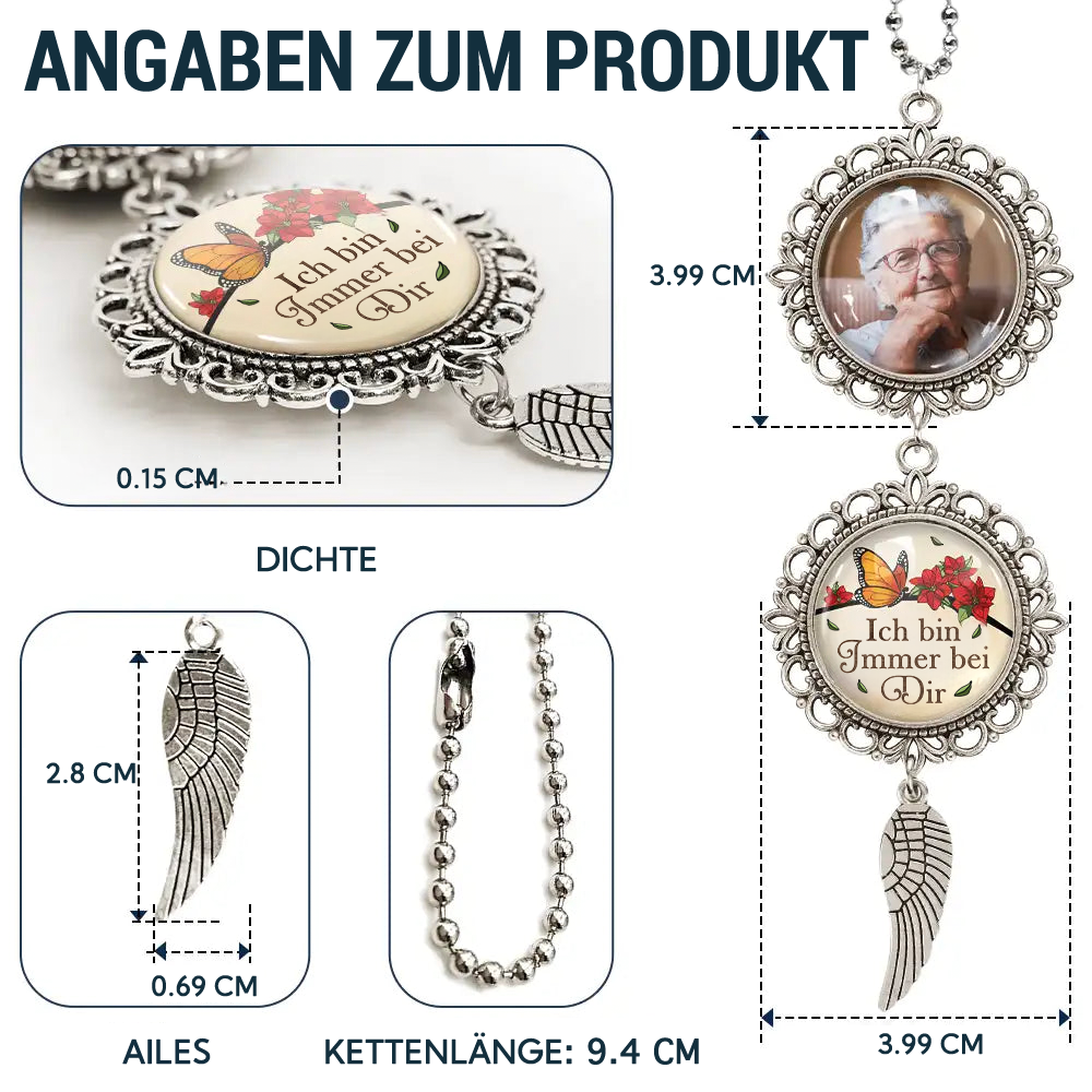 Personalisierter Metall-Anhänger mit Foto Trauergeschenk mit Farbdruck