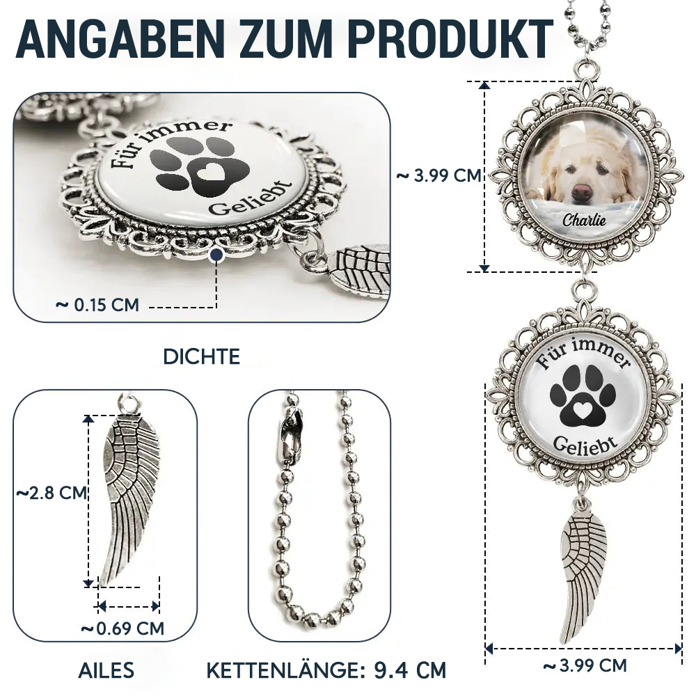Metall-Anhänger mit Foto und Text Trauergeschenk für Haustier