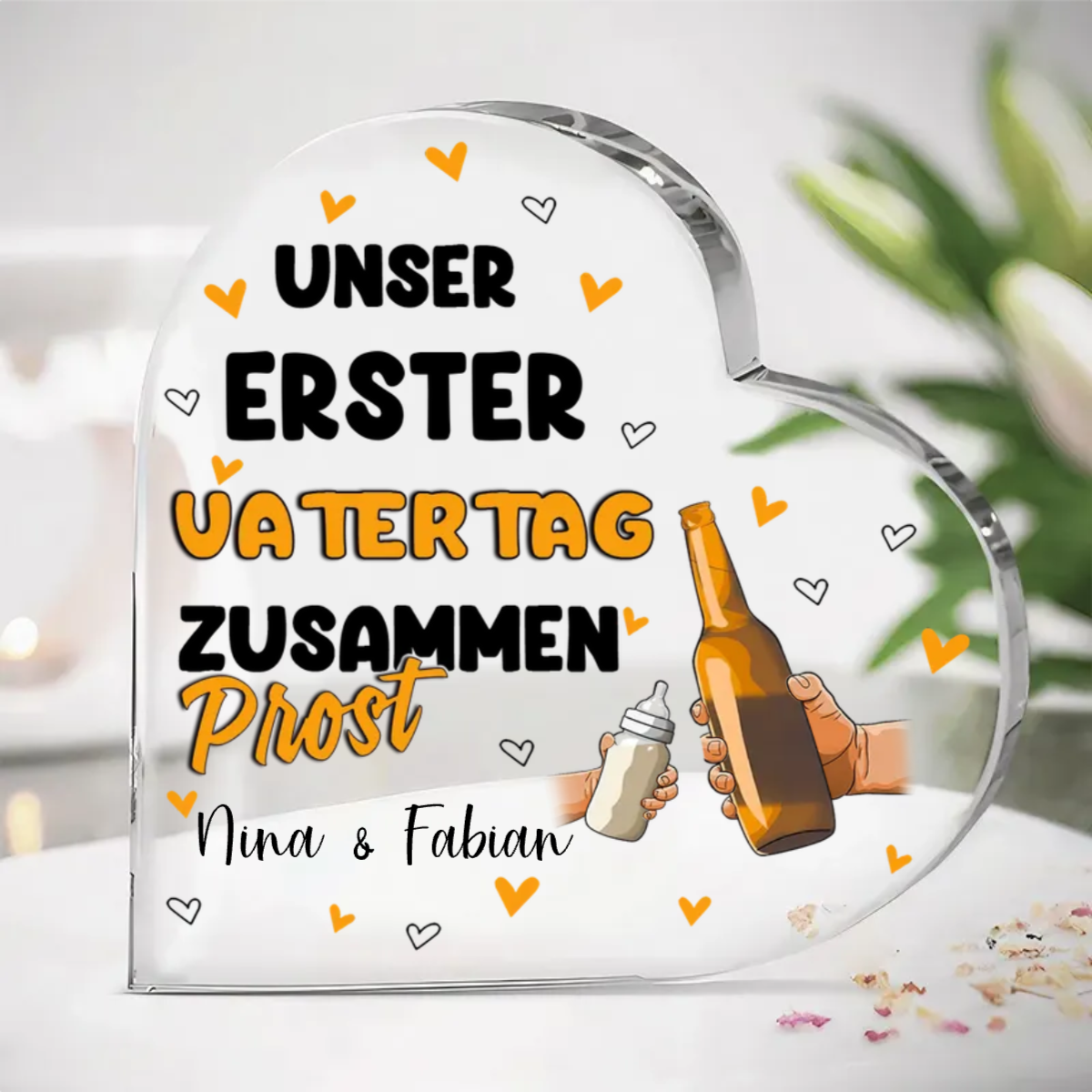 Acrylherz-Unser Erster Vatertag-Geschenk für Vater