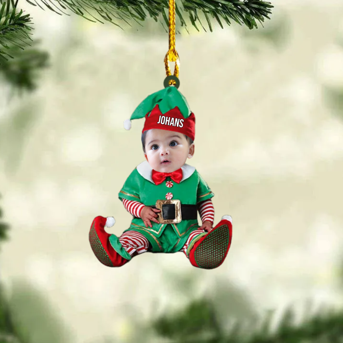 Baby Foto Weihnachtsschmuck mit Name