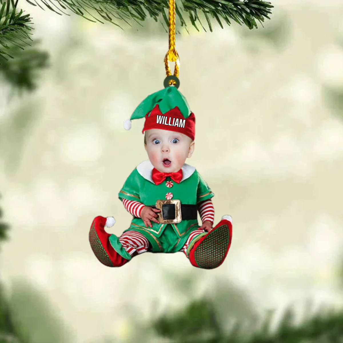 Baby Foto Weihnachtsschmuck mit Name