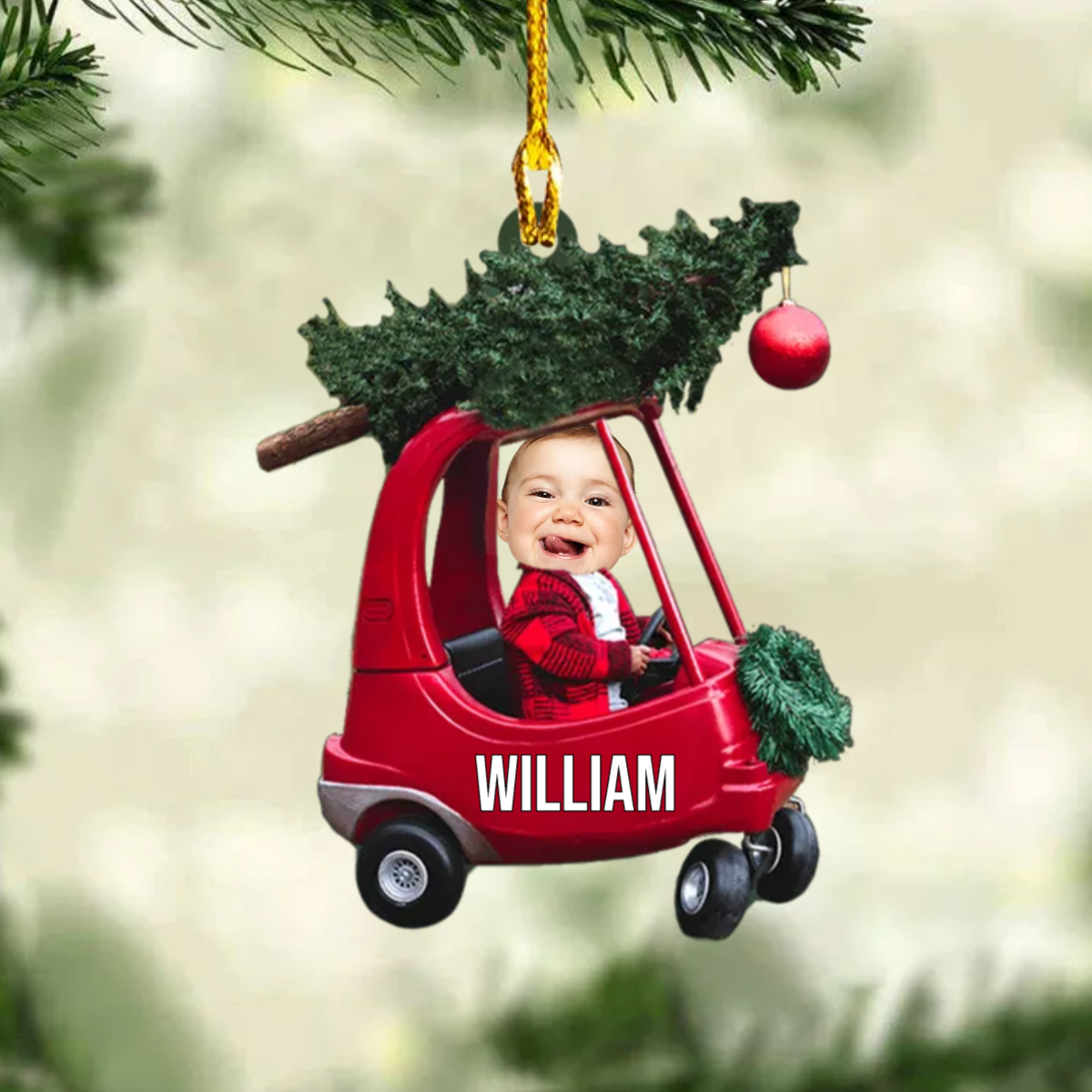 Baby Foto Weihnachtsschmuck mit Name