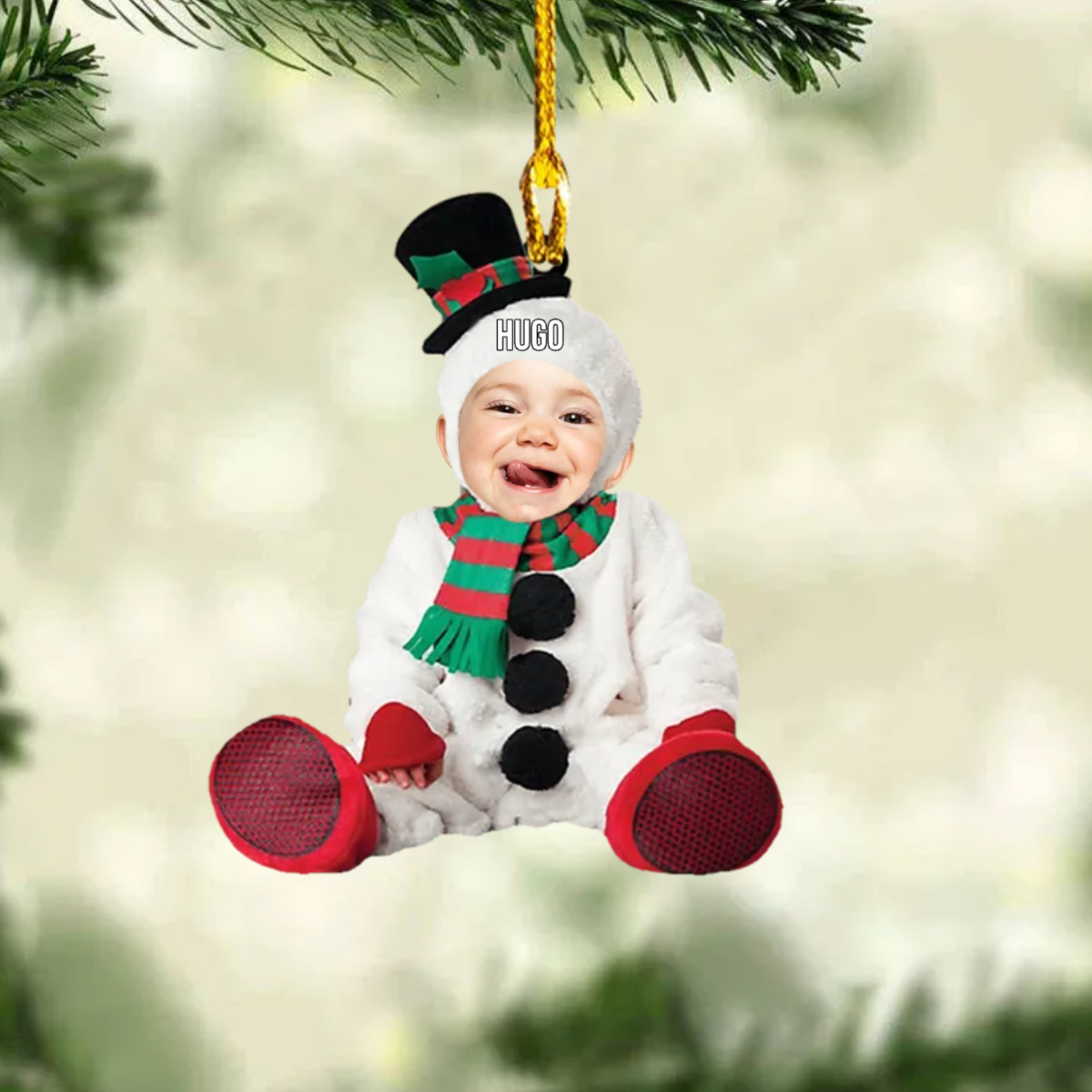 Baby Foto Weihnachtsschmuck mit Name