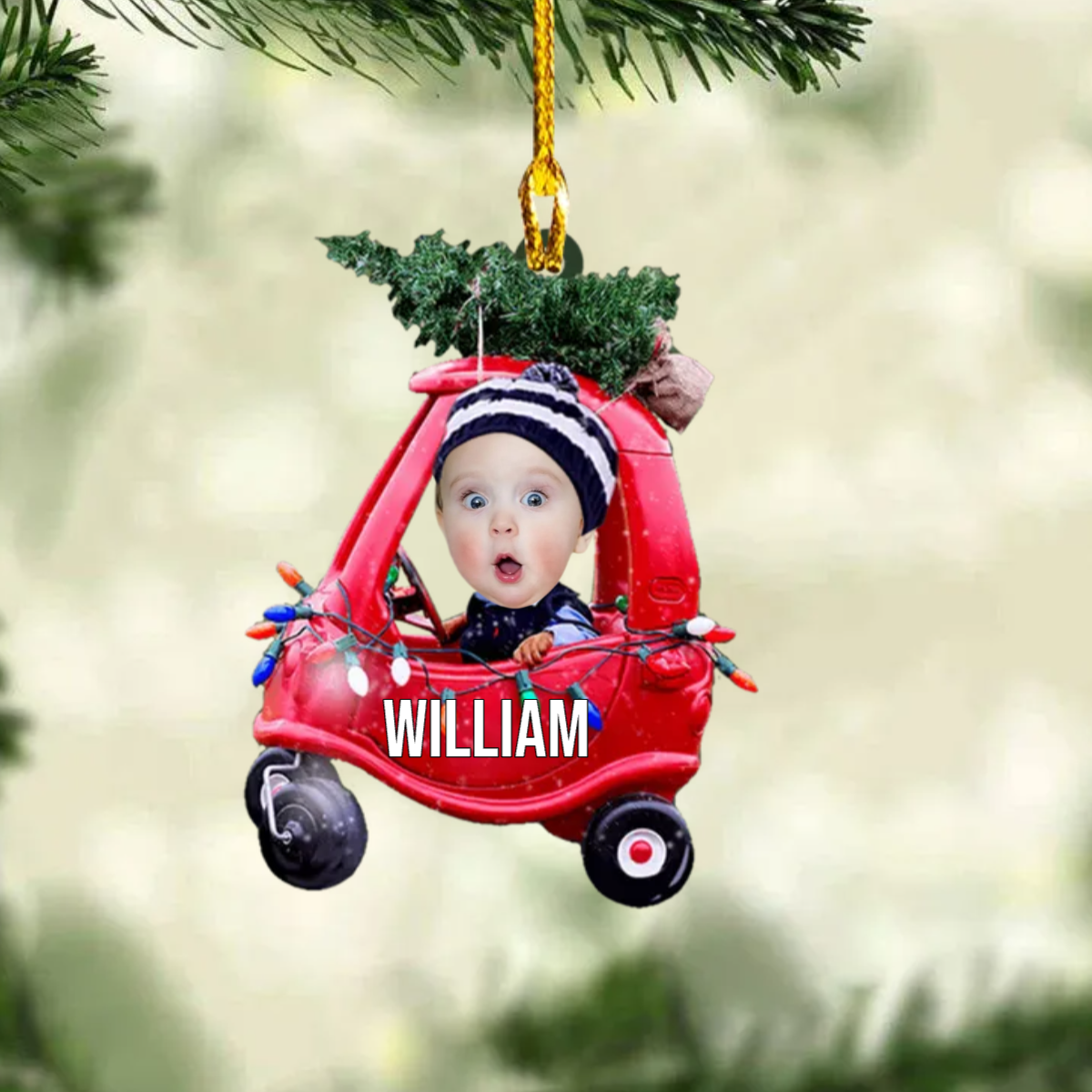 Baby Foto Weihnachtsschmuck mit Name