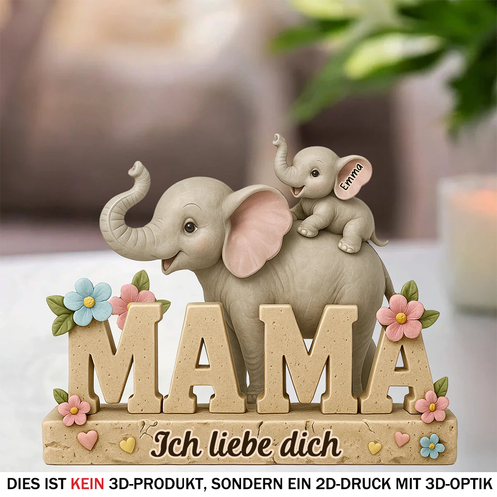 Elefanten Mama-Personalisierte Acryltafel für Mutter