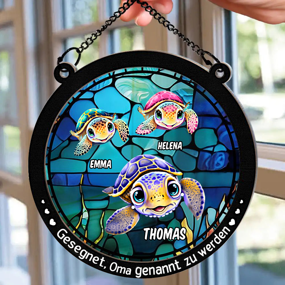 Schildkröten-Personalisierte Sonnenfänger Geschenk für Oma