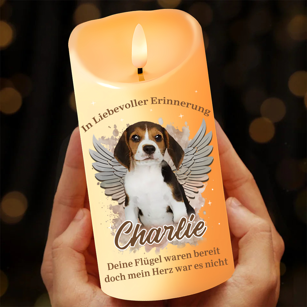 LED-Kerze mit Foto In Liebvoller Erinnerung Trauergeschenk