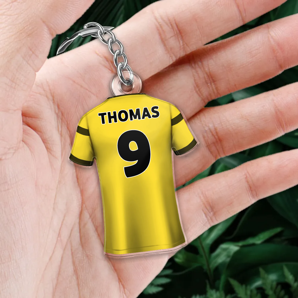 Trikot Acryl Schlüsselanhänger mit Nummer und Name