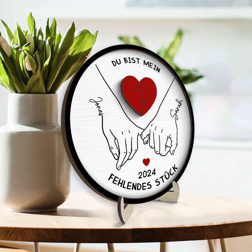 Mein Fehlendes Stück-Personalisierte Holztafel Geschenk für Paar