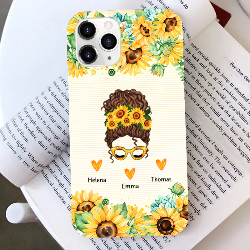 Sonnenblumenfrau-Personalisierte Handyhülle für iPhone und Samsung
