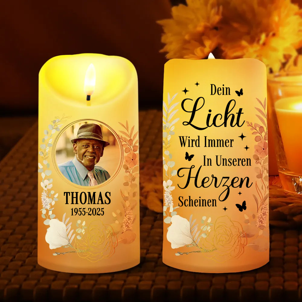 Dein Licht...LED-Kerze mit Foto Trauerkerze