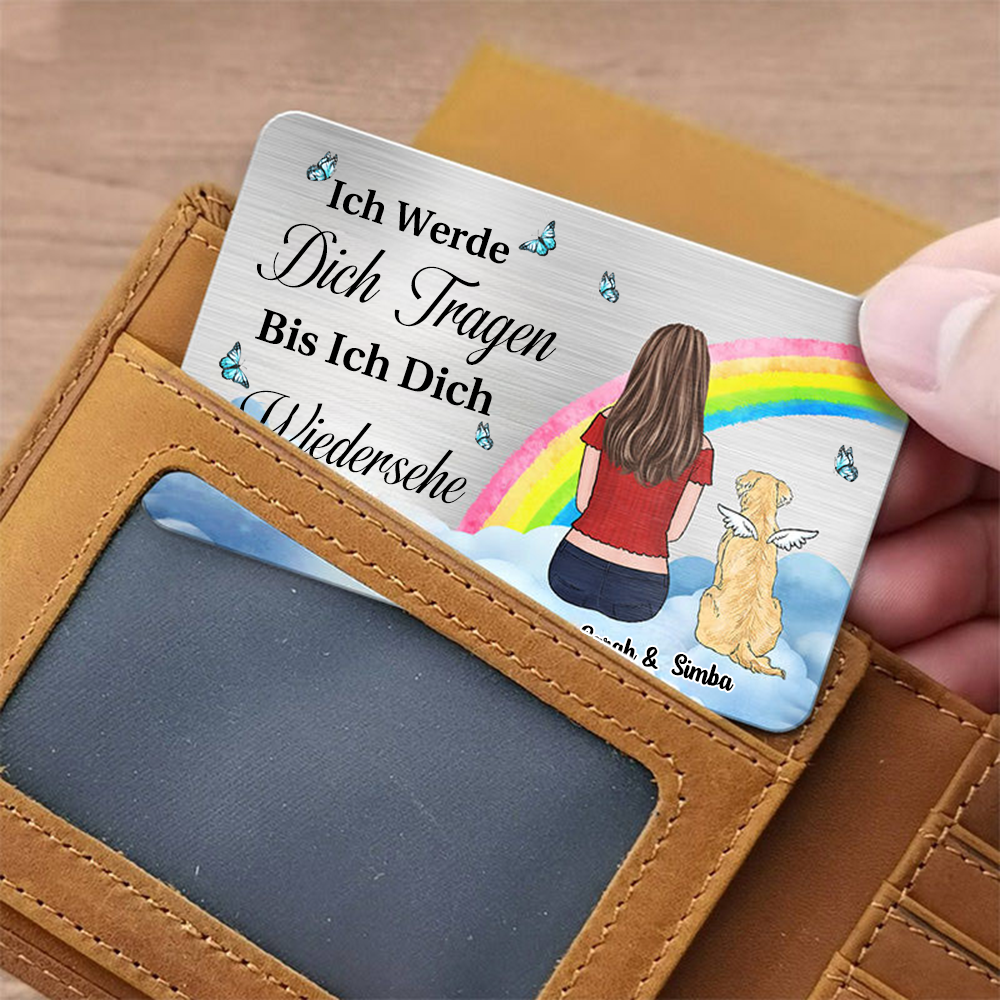 Personalisierte Brieftasche-Karte Haustierbesitzer mit Hund Trauergeschenk