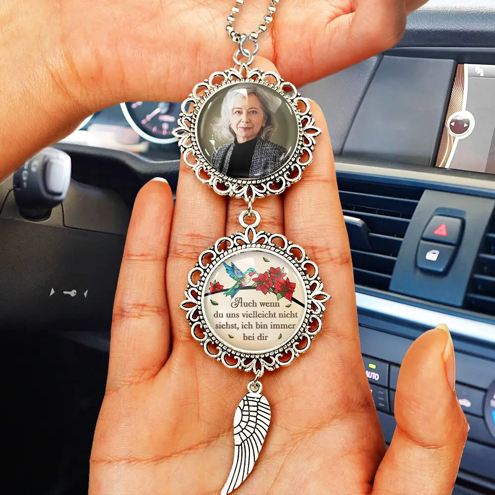 Personalisierter Metall-Anhänger mit Foto Trauergeschenk mit Farbdruck