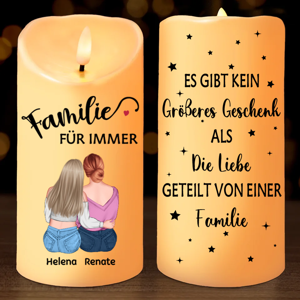Personalisierte LED-Kerze für Familie und Beste Freunden