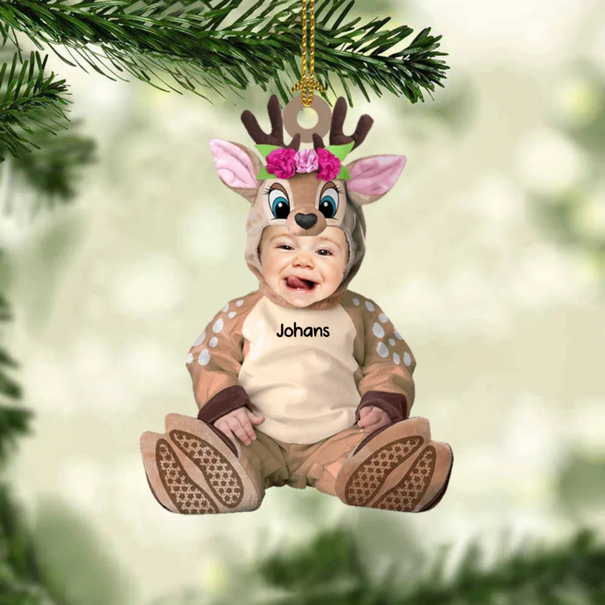 Baby Kostüme Foto Weihnachtsschmuck mit Name