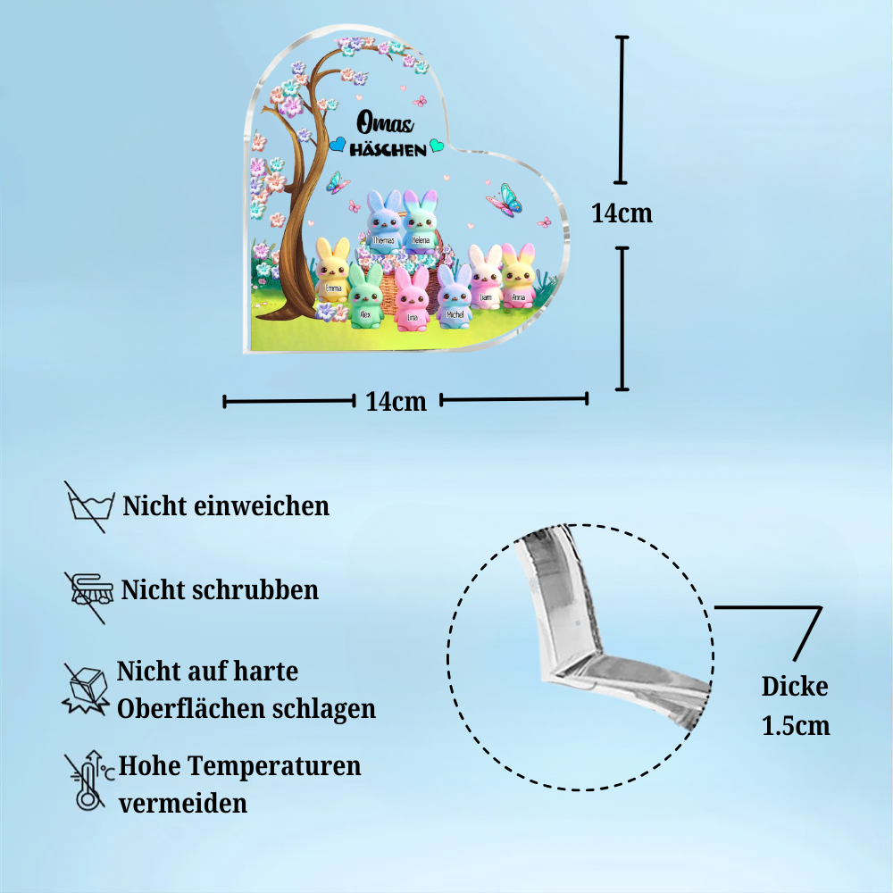 Hänschen-Acryl Standherz Geschenk für Oma und Mama