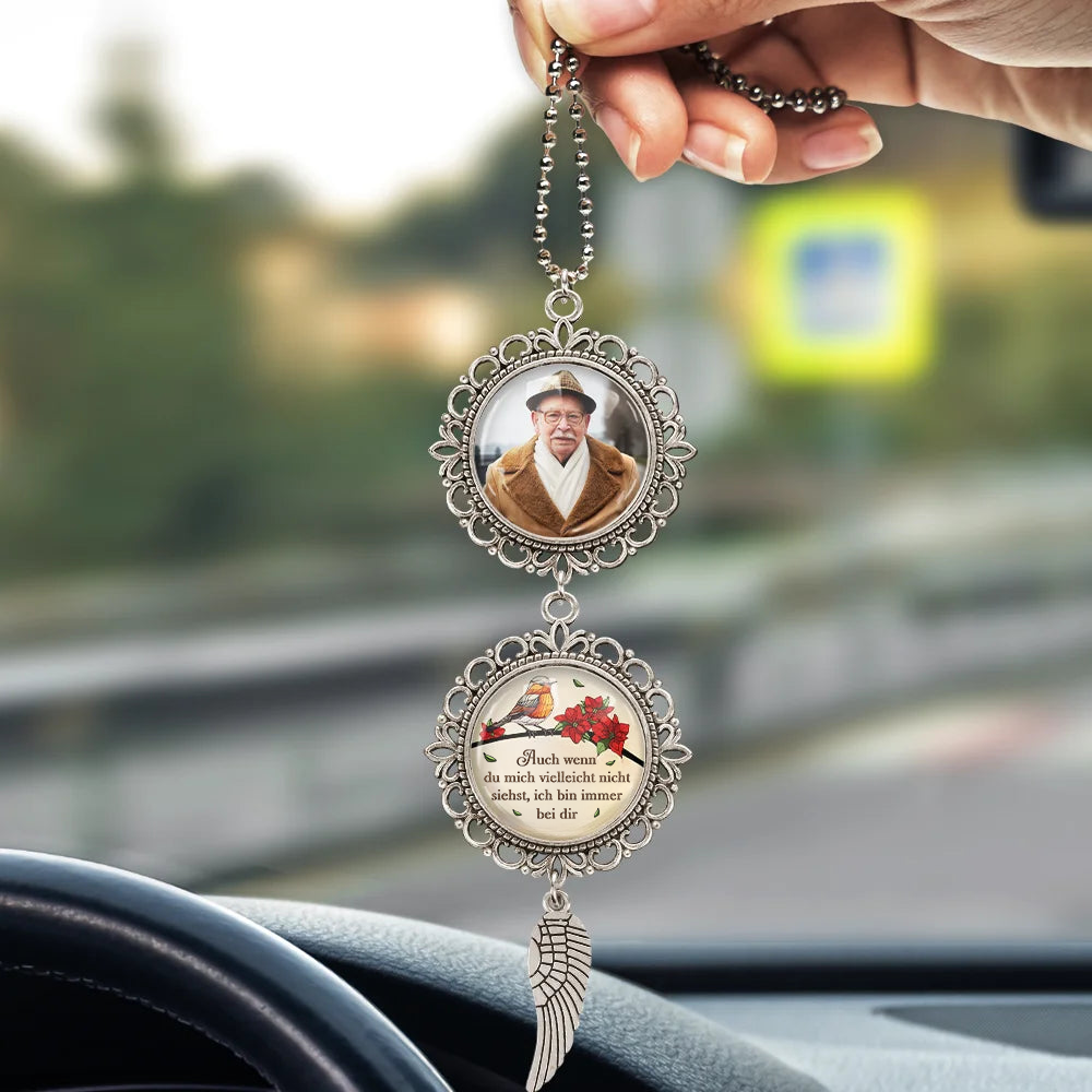 Personalisierter Metall-Anhänger mit Foto Trauergeschenk mit Farbdruck