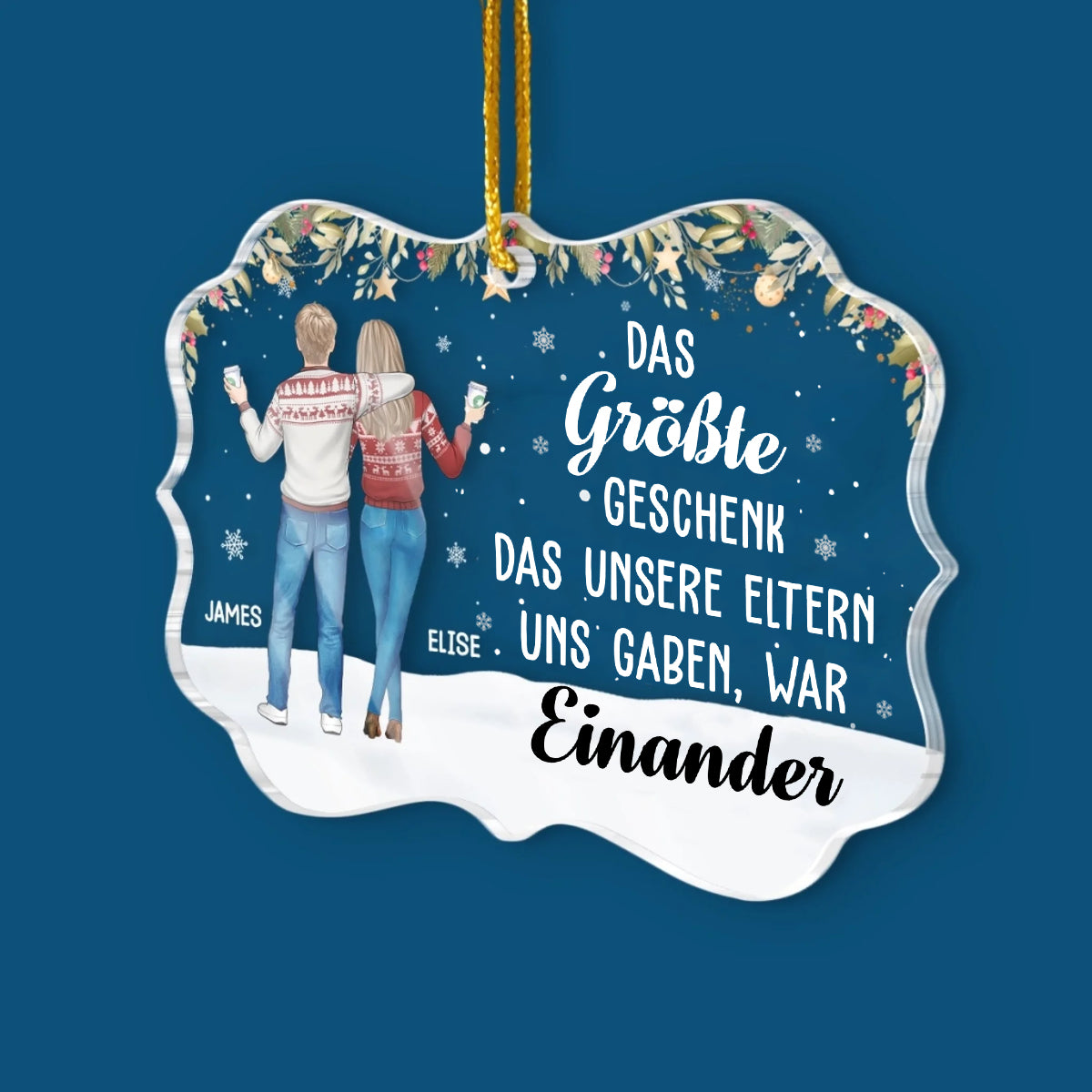 Personalisierter Acrylanhänger Christbaumschmuck für Bruder und Schwester