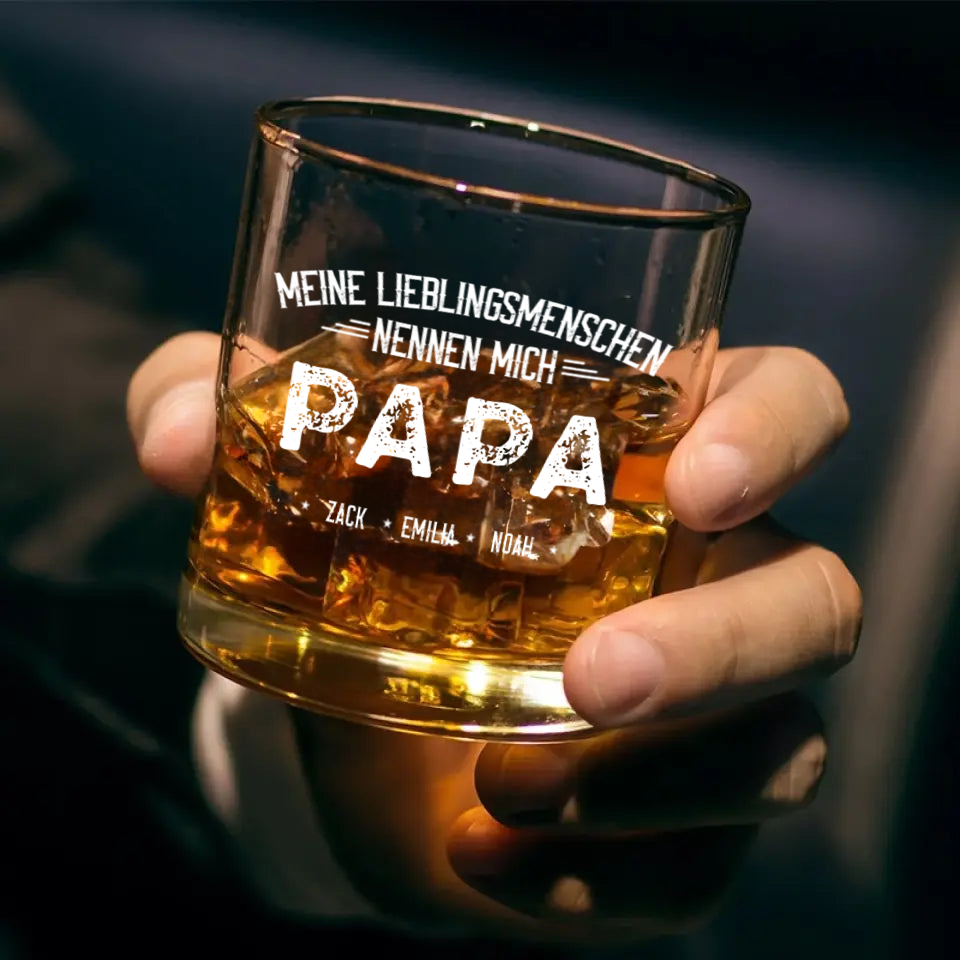 Meine Lieblingsmenschen nennen mich...- Whisky-Glas mit Namen personalisiert