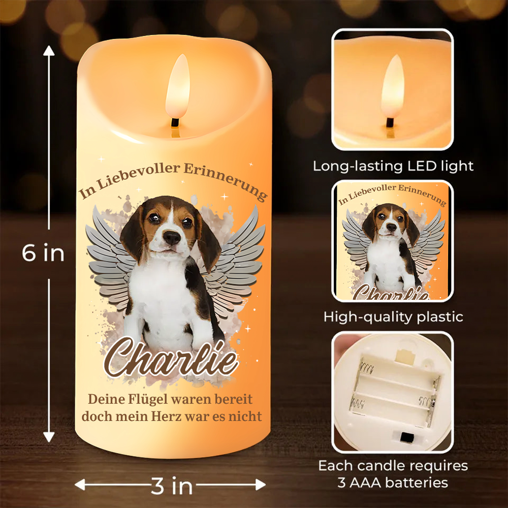 LED-Kerze mit Foto In Liebvoller Erinnerung Trauergeschenk