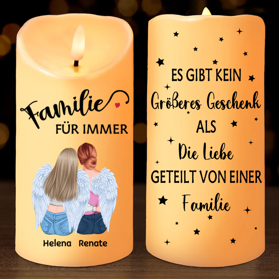 Personalisierte LED-Kerze für Familie und Beste Freunden