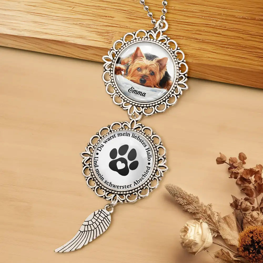 Metall-Anhänger mit Foto und Text Trauergeschenk für Haustier