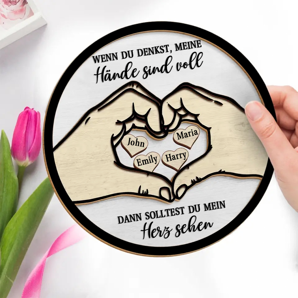 Personalisiertes Holztafel für Familie, Oma und Opa