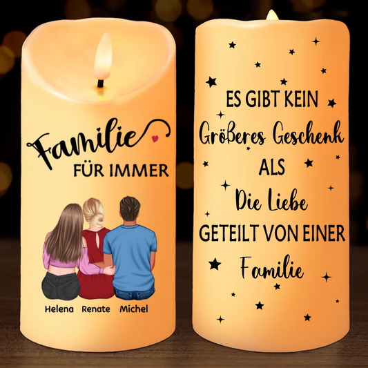 Personalisierte LED-Kerze für Familie und Beste Freunden