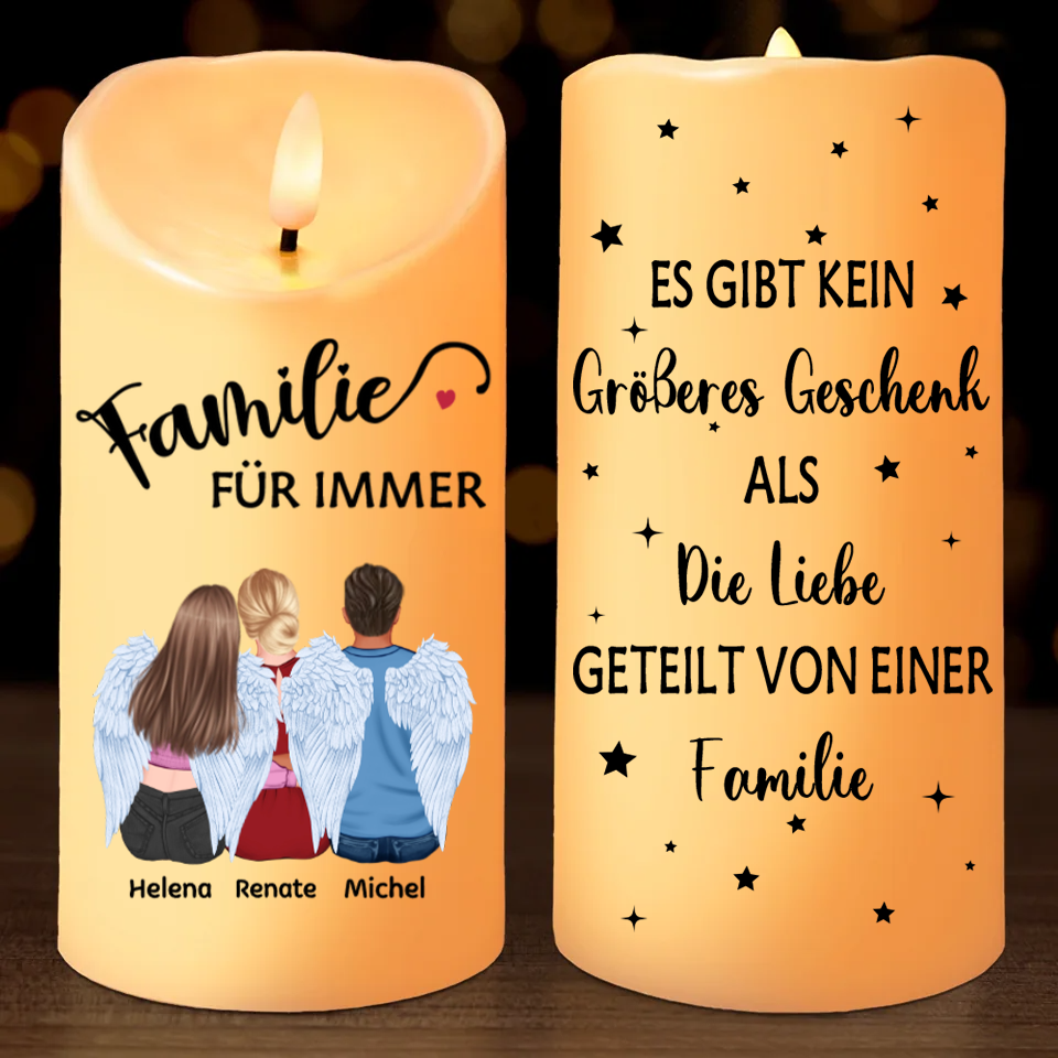 Personalisierte LED-Kerze für Familie und Beste Freunden