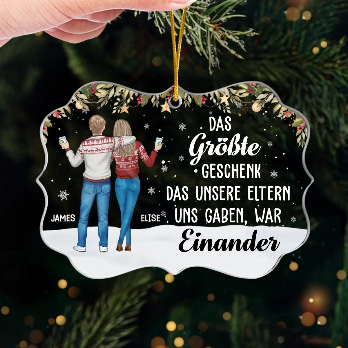 Personalisierter Acrylanhänger Christbaumschmuck für Bruder und Schwester