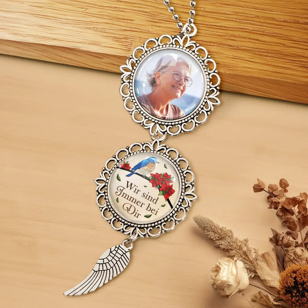 Personalisierter Metall-Anhänger mit Foto Trauergeschenk mit Farbdruck