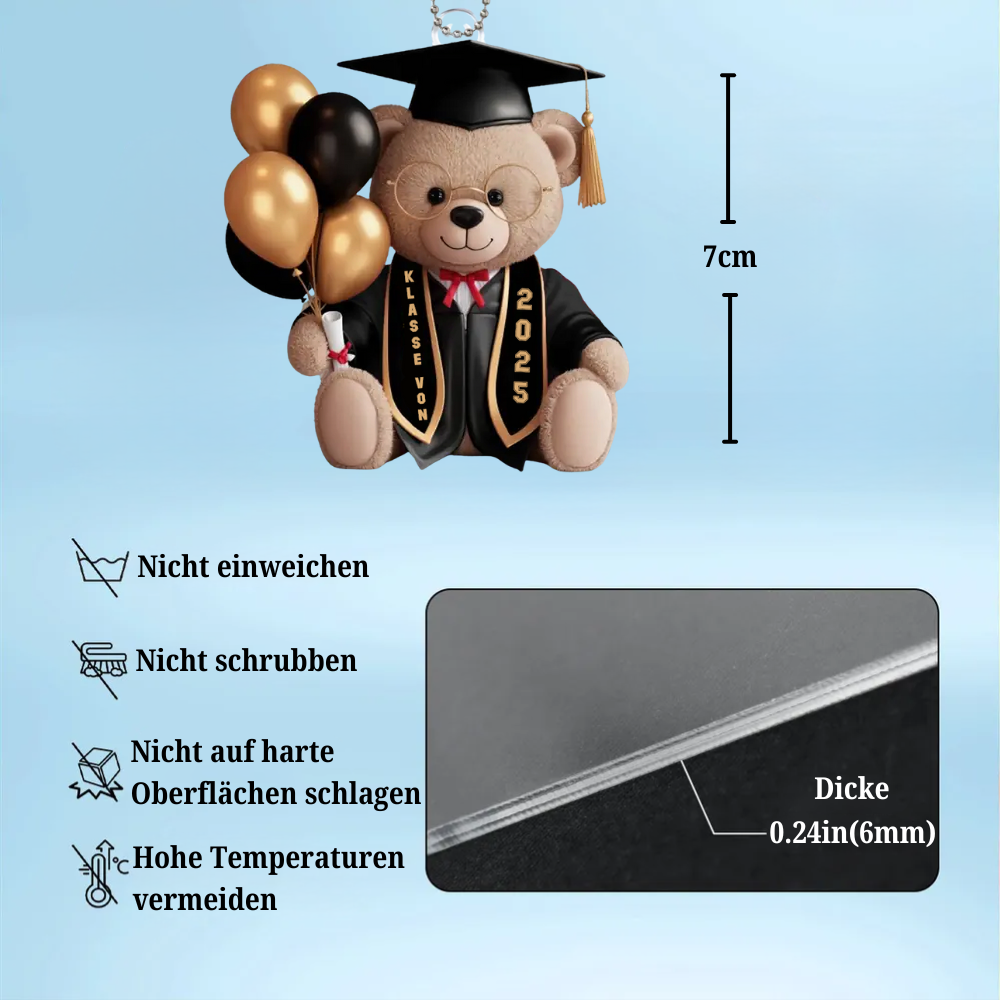 Bär mit Ballons-Personalisierter Autoanhänger zur Abschlussfeier