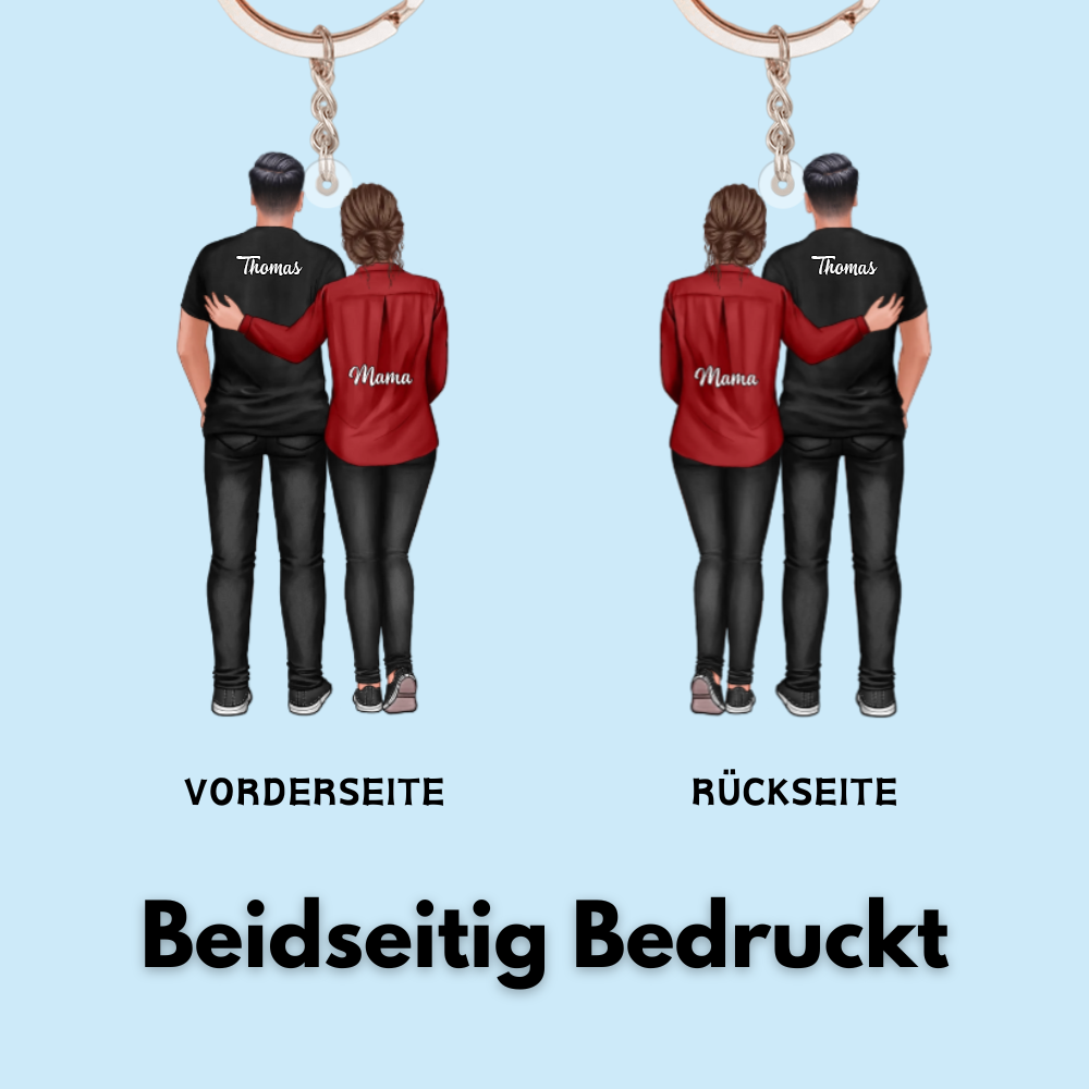 Mama und Sohn-Acryl Schlüsselanhänger mit Namen