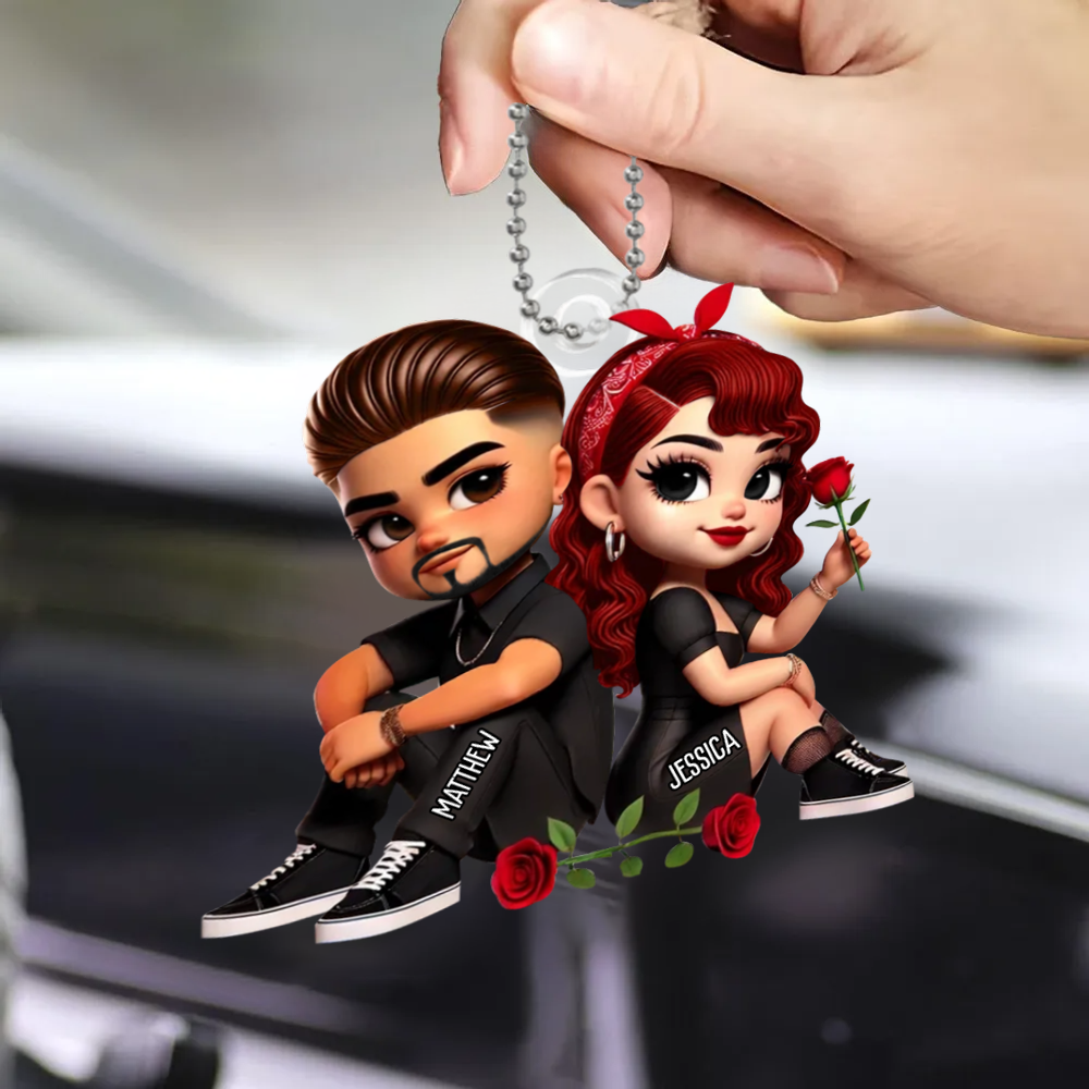 Acryl-Autoanhänger mit Pärchen Geschenk für Paar