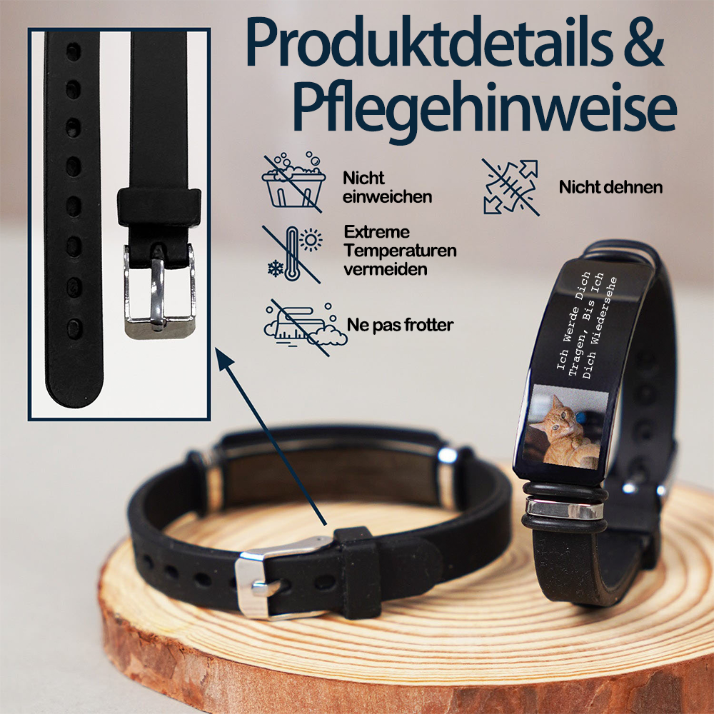 Personalisiertes Silikon-Armband zum Gedenken an ein verlorenes Haustier
