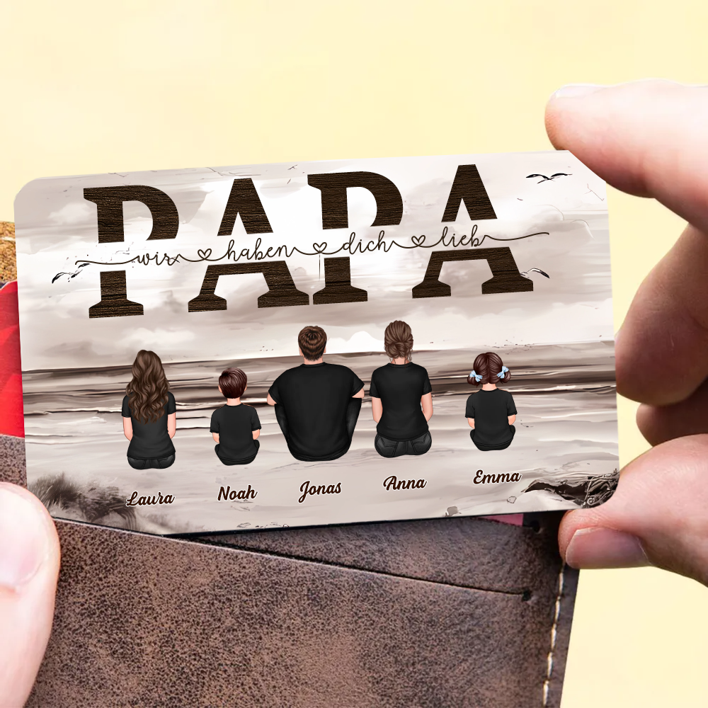 PAPA Brieftasche-Karte mit Familie Wallet Card für Papa und Opa