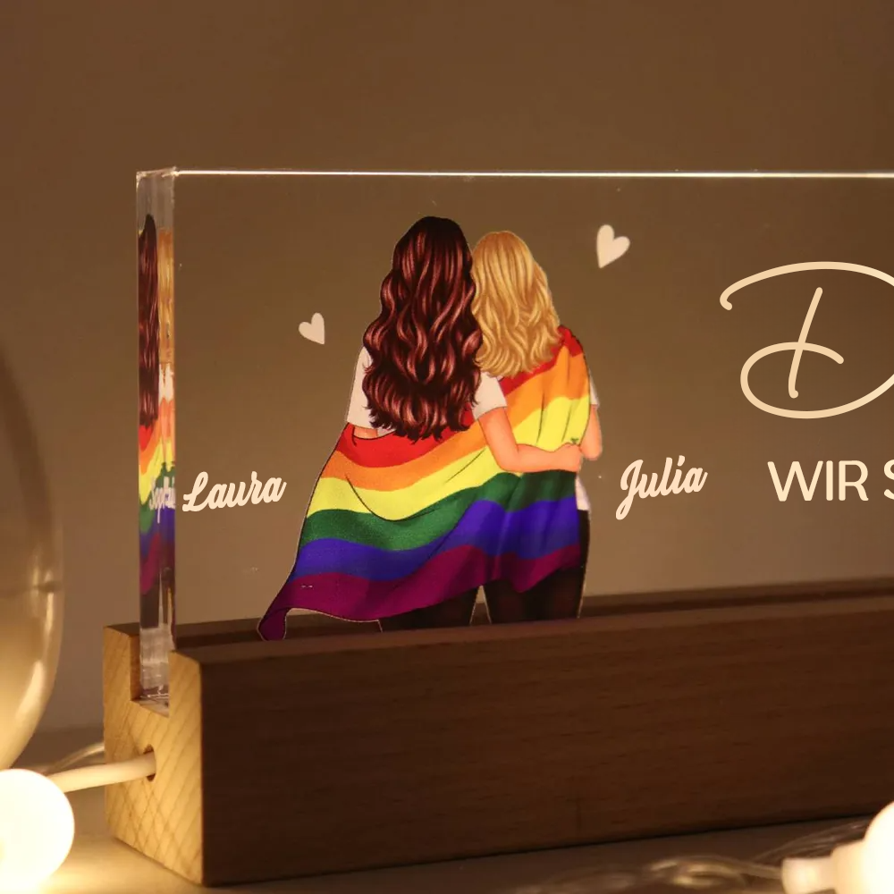 Mann & Frau Personalisiertes LED-Nachtlicht mit Geburtsblumen Geschenk für Paare