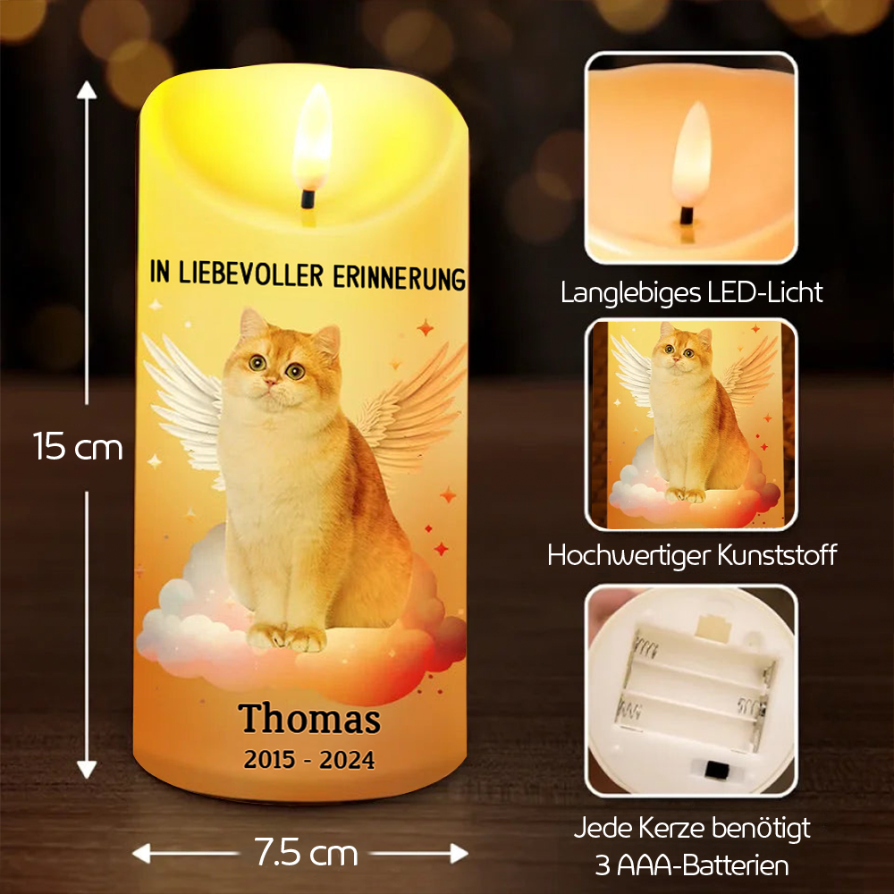 In liebevoller Erinnerung LED-Kerze mit Foto Trauerkerze