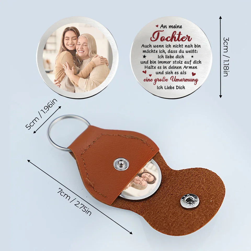 Taschenumarmung mit Foto und Sprüche Geschenk für Tochter, Sohn, Enkel und Enkelin