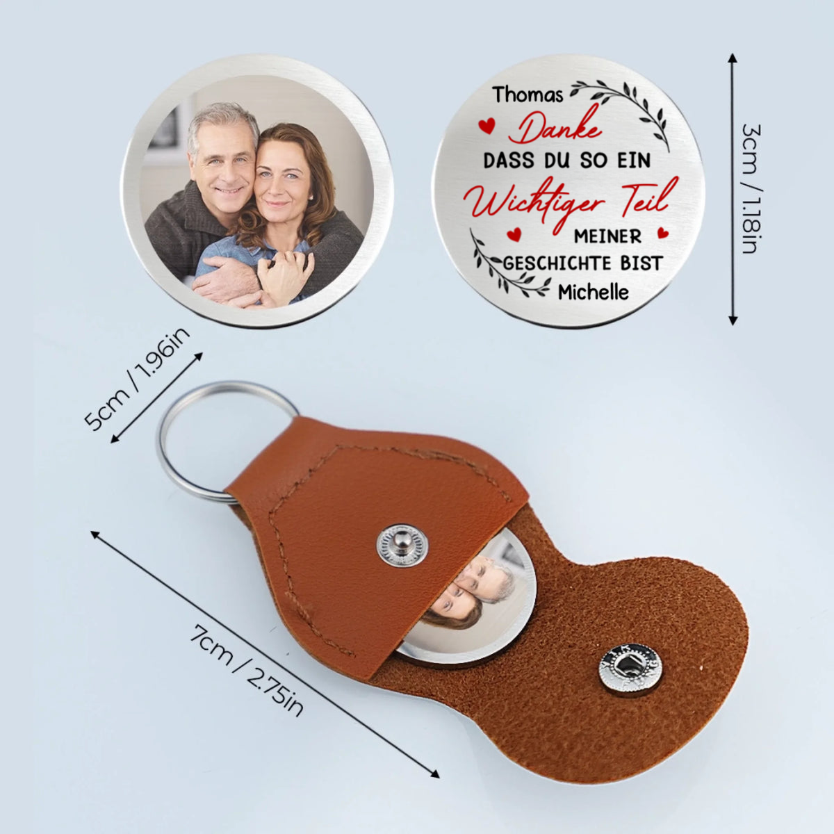 Dankeschön-Geschenk Personalisierte Taschenumarmung(Pocket Hug) mit Namen Geschenk für Paar