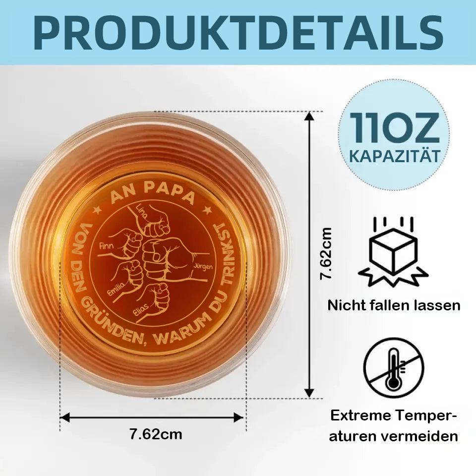 Faußstoß- Personalisiertes Whisky-Glas Geschenk für Vater
