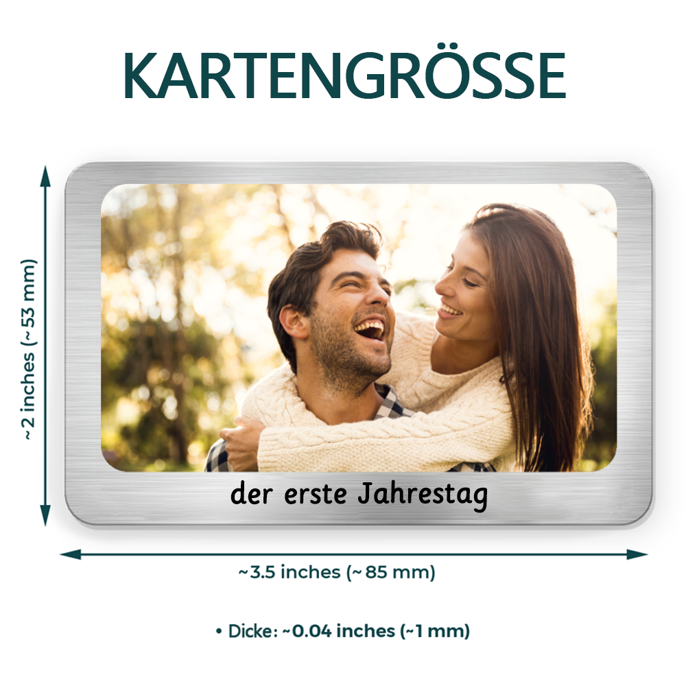Personalisierte Aluminium-Brieftasche-Karte mit Foto und Text Geschenk für Papa und Mann