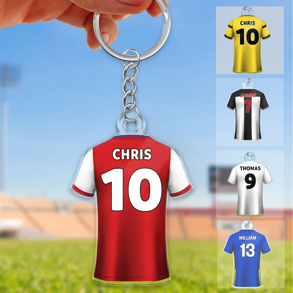 Trikot Acryl Schlüsselanhänger mit Nummer und Name