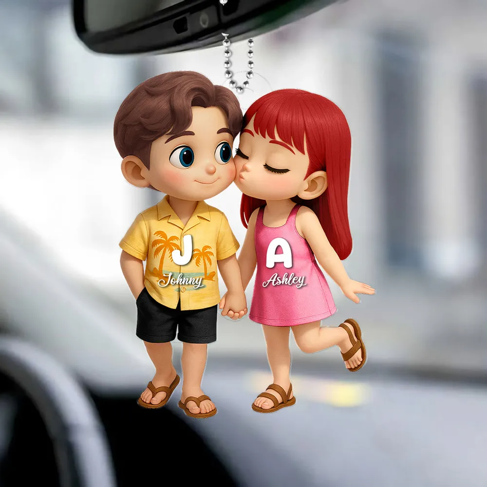 Sommer Paare-Personalisierter Autoanhänger aus Acryl Geschenk für Paare