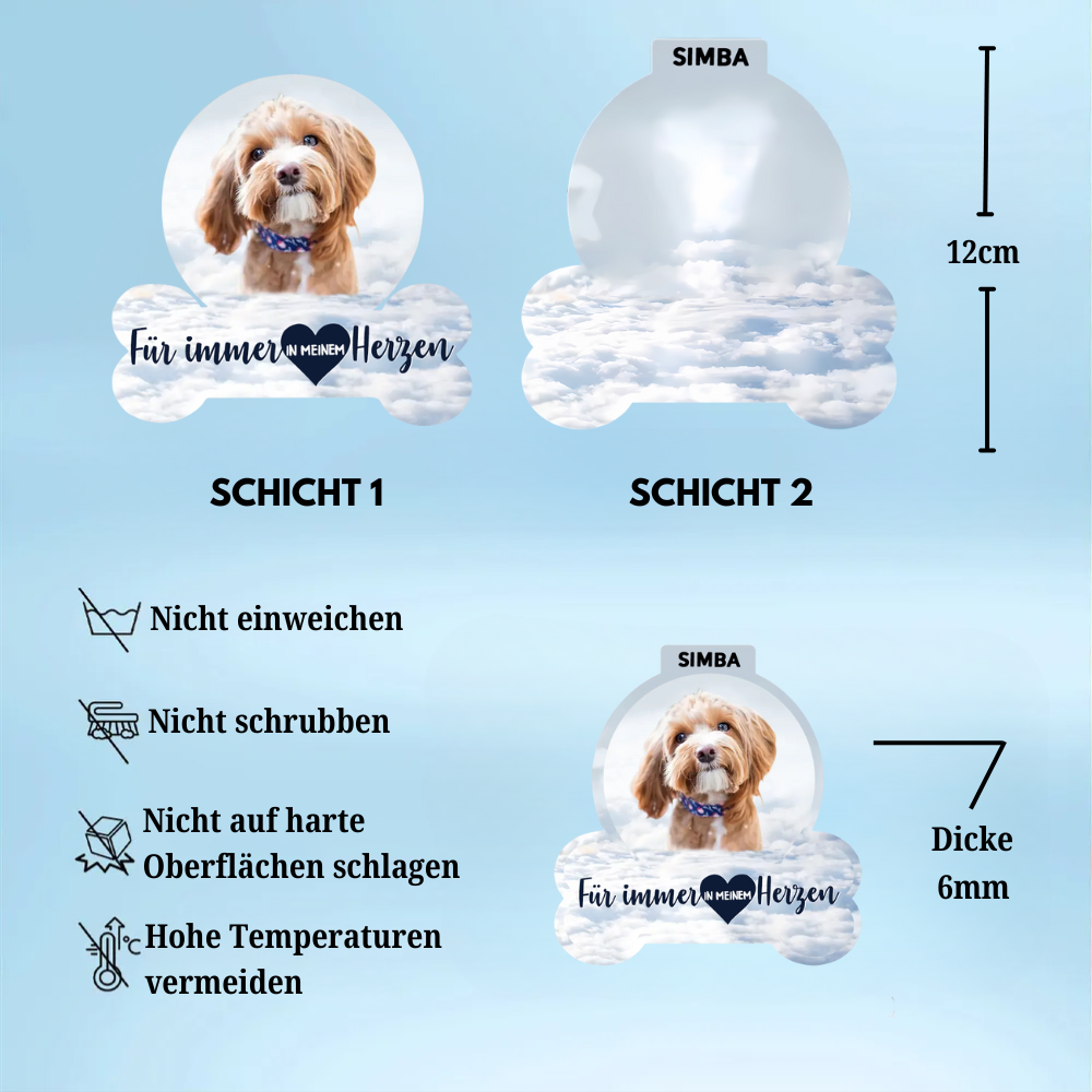 Sonnenblendenclip mit Foto Trauergeschenk für Haustierbesitzer