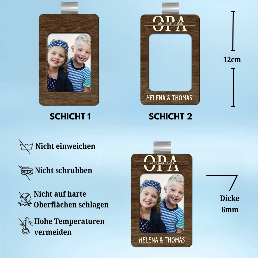 wir lieben dich-Personalisiertes Sonnenblendenclip mit Foto