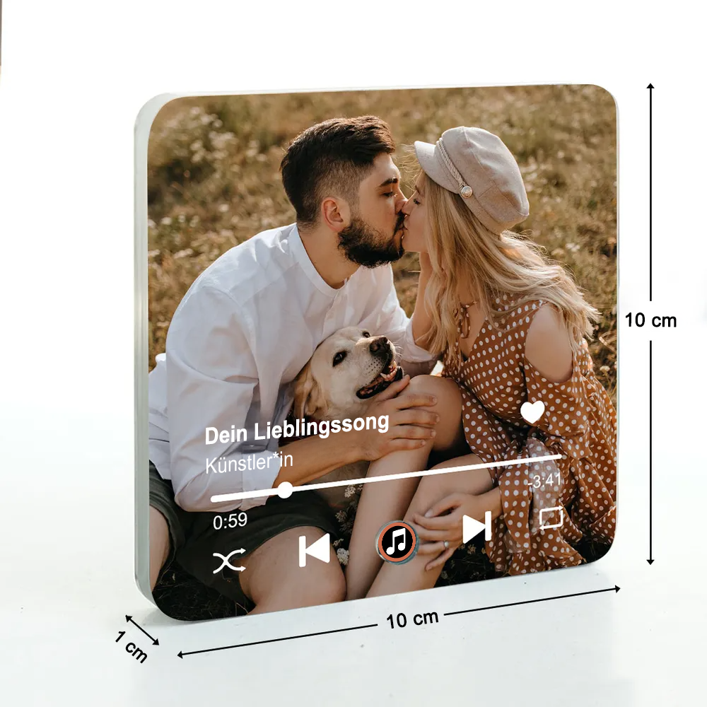 Personalisierter Foto-Musik-Kühlschrankmagnet Geschenk für Paar und Familie