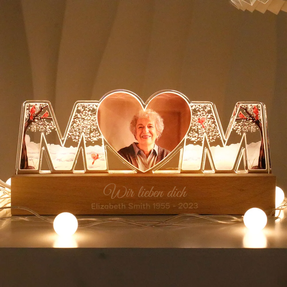 Personalisertes MOM-Nachtlicht mit Foto zur Trauer
